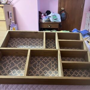 Wooden Organizer shelf with Patterned Back.